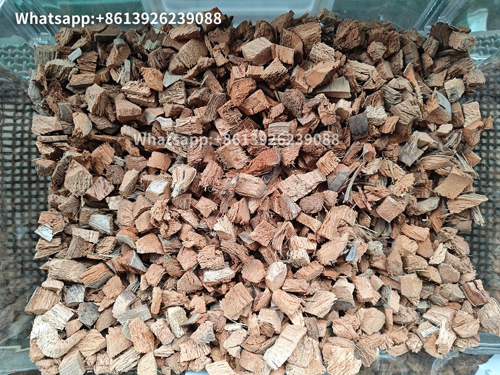 Coconut husk chips processed by coconut husk cutting machine