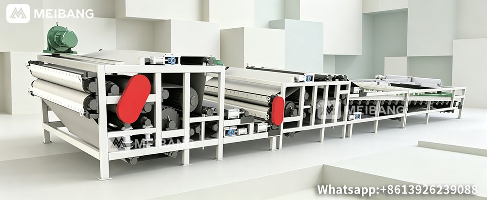 sludge dewatering belt press